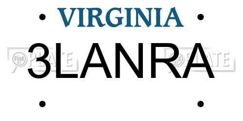 3LANRA Virginia License Plate