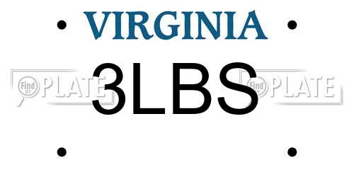 3LBS Virginia License Plate