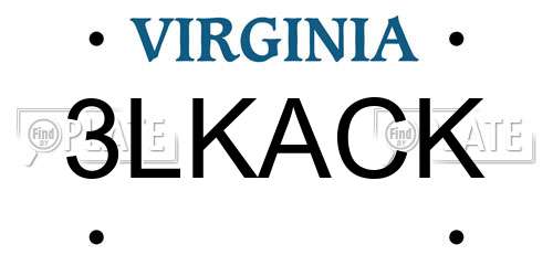 3LKACK Virginia License Plate