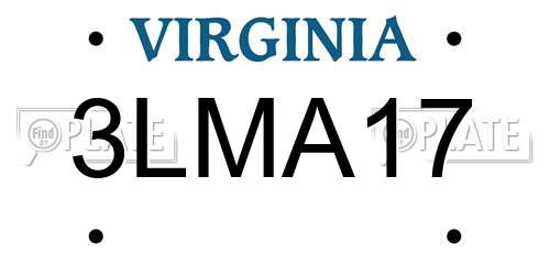 3LMA17 Virginia License Plate