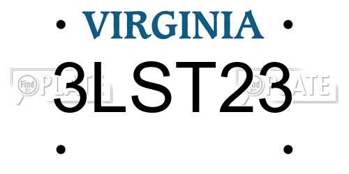 3LST23 Virginia License Plate