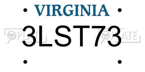 3LST73 Virginia License Plate