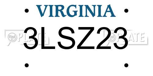 3LSZ23 Virginia License Plate