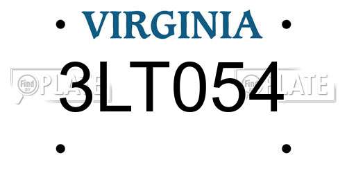 3LT054 Virginia License Plate