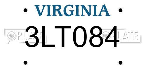 3LT084 Virginia License Plate