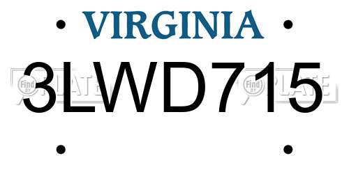 3LWD715 Virginia License Plate