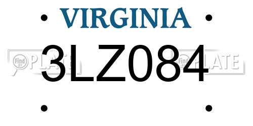 3LZ084 Virginia License Plate
