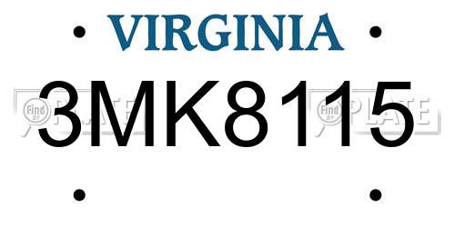 3MK8115 Virginia License Plate