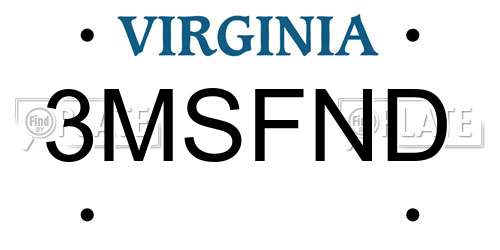 3MSFND Virginia License Plate