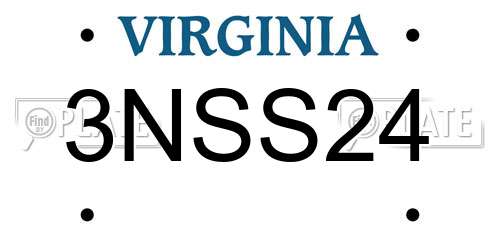 3NSS24 Virginia License Plate