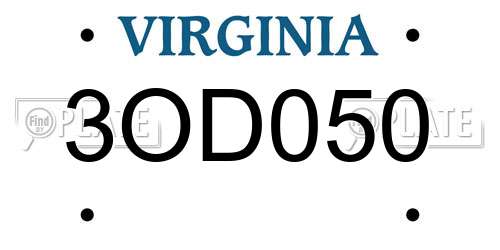 3OD050 Virginia License Plate