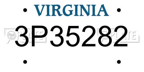 3P35282 Virginia License Plate