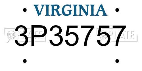 3P35757 Virginia License Plate