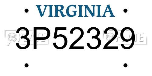 3P52329 Virginia License Plate