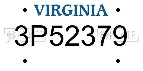 3P52379 Virginia License Plate