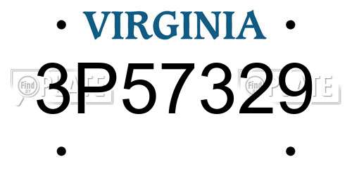 3P57329 Virginia License Plate