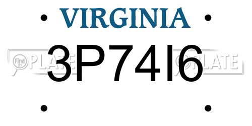 3P74I6 Virginia License Plate