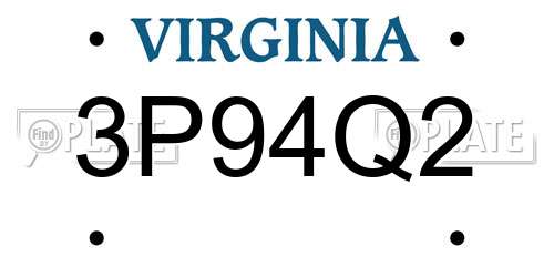 3P94Q2 Virginia License Plate