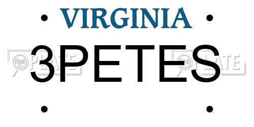 3PETES Virginia License Plate