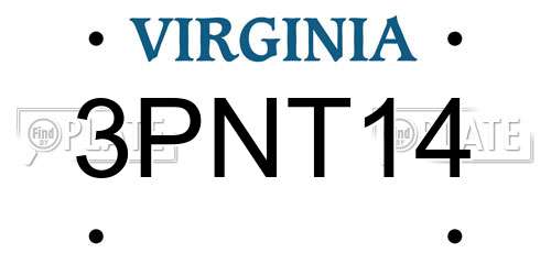 3PNT14 Virginia License Plate