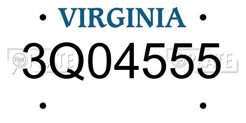 3Q04555 Virginia License Plate