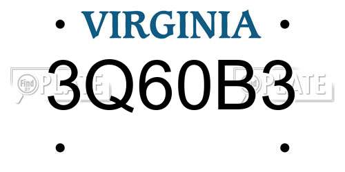 3Q60B3 Virginia License Plate