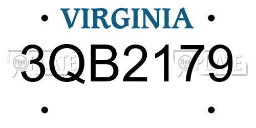 3QB2179 Virginia License Plate