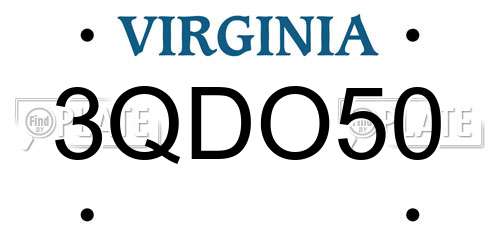 3QDO50 Virginia License Plate