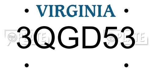 3QGD53 Virginia License Plate