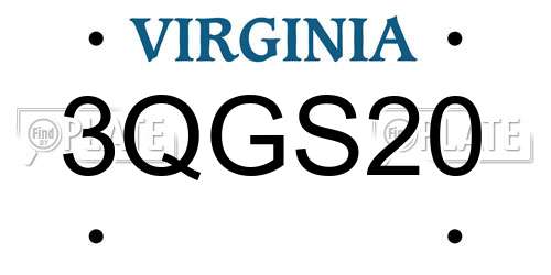 3QGS20 Virginia License Plate
