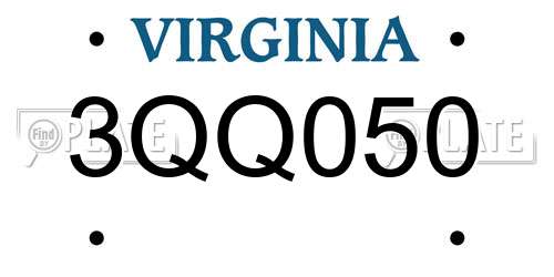 3QQ050 Virginia License Plate