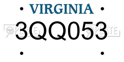 3QQ053 Virginia License Plate