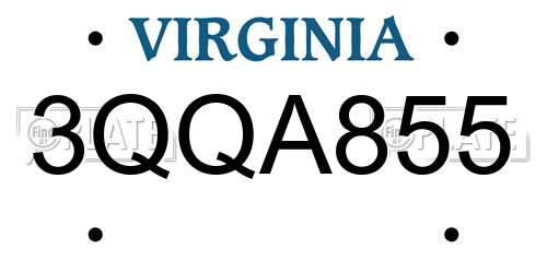 3QQA855 Virginia License Plate