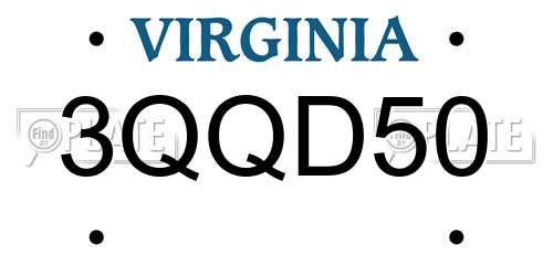 3QQD50 Virginia License Plate