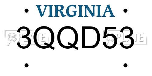 3QQD53 Virginia License Plate