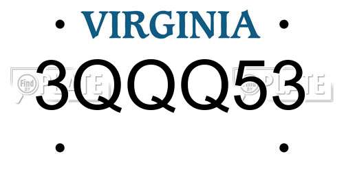 3QQQ53 Virginia License Plate