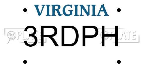 3RDPH Virginia License Plate