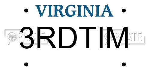3RDTIM Virginia License Plate