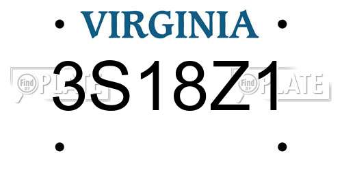 3S18Z1 Virginia License Plate