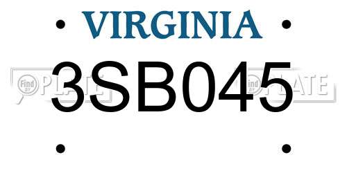 3SB045 Virginia License Plate