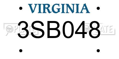 3SB048 Virginia License Plate