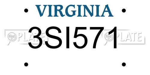 3SI571 Virginia License Plate