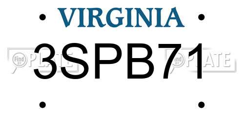 3SPB71 Virginia License Plate