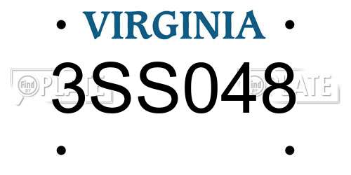 3SS048 Virginia License Plate