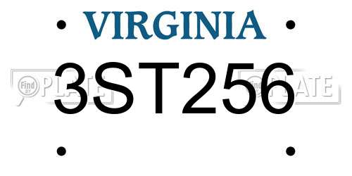 3ST256 Virginia License Plate
