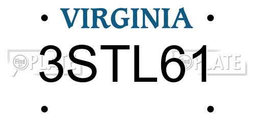 3STL61 Virginia License Plate