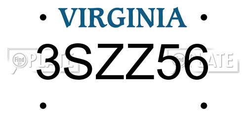 3SZZ56 Virginia License Plate