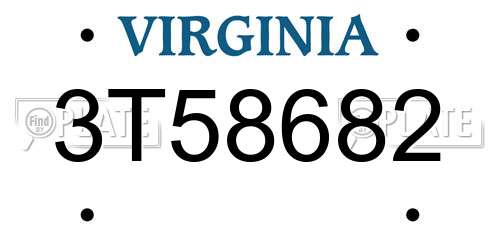 3T58682 Virginia License Plate