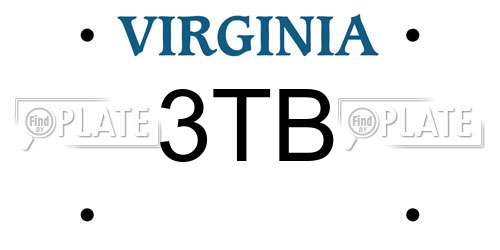 3TB Virginia License Plate