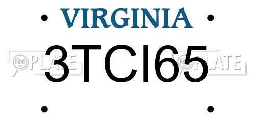 3TCI65 Virginia License Plate
